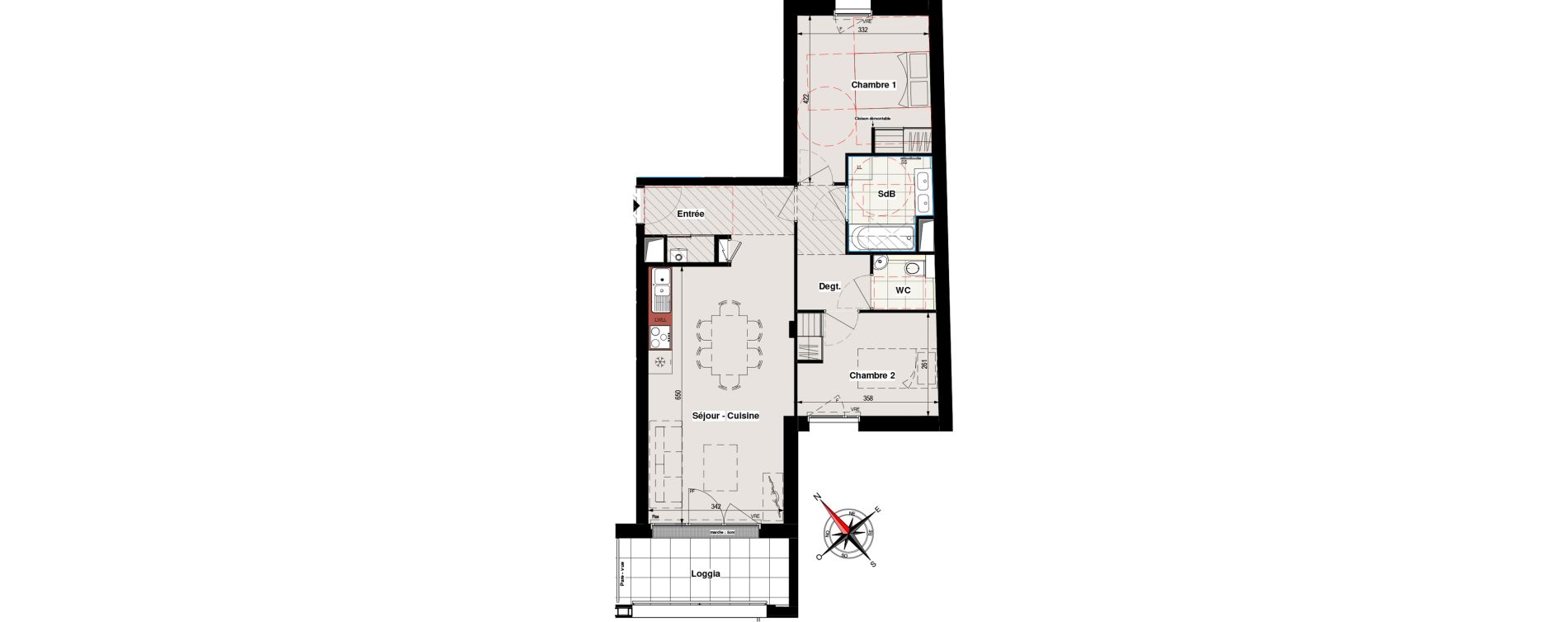 Appartement T3 de 63,44 m2 &agrave; Vertou Beautour