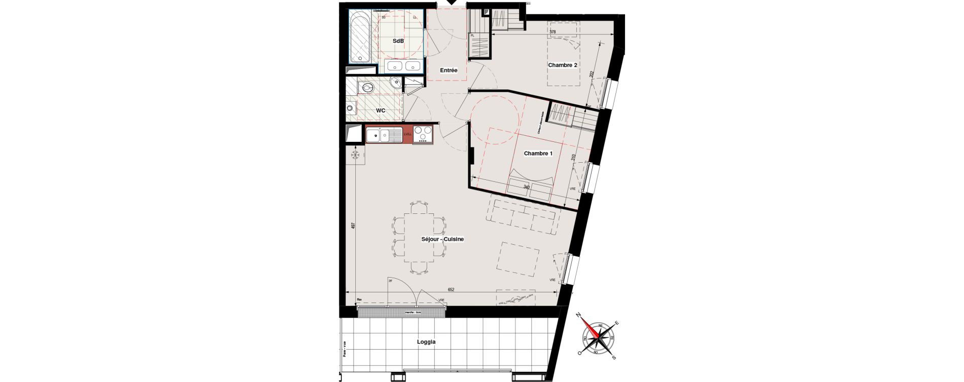 Appartement T3 de 64,88 m2 &agrave; Vertou Beautour