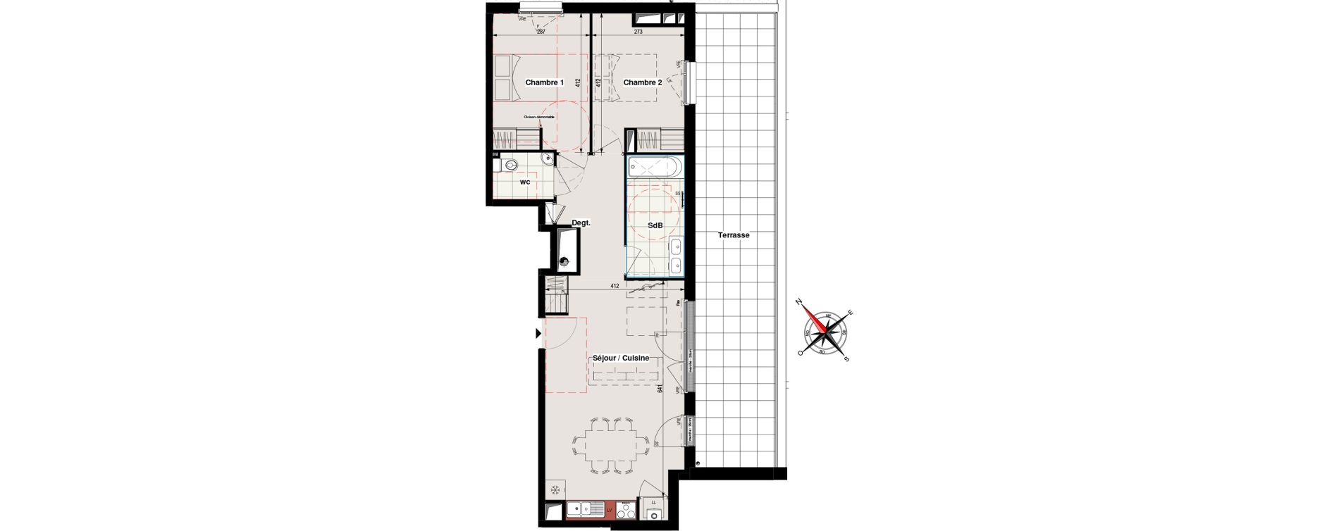 Appartement T3 de 65,11 m2 &agrave; Vertou Beautour