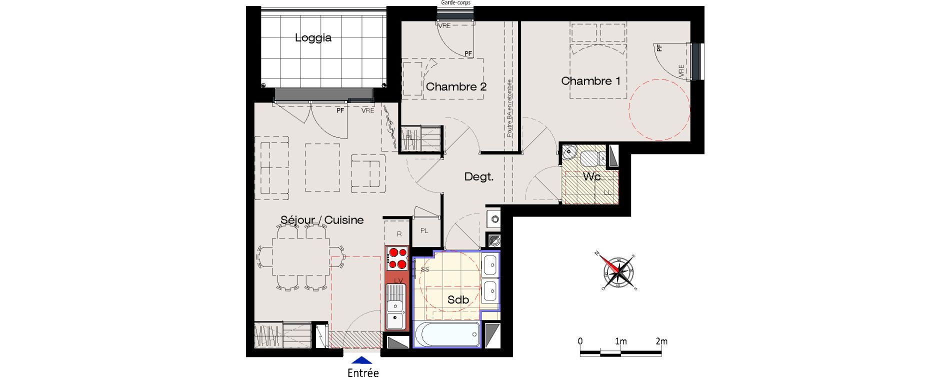 Appartement T3 de 56,94 m2 &agrave; Vertou Beautour
