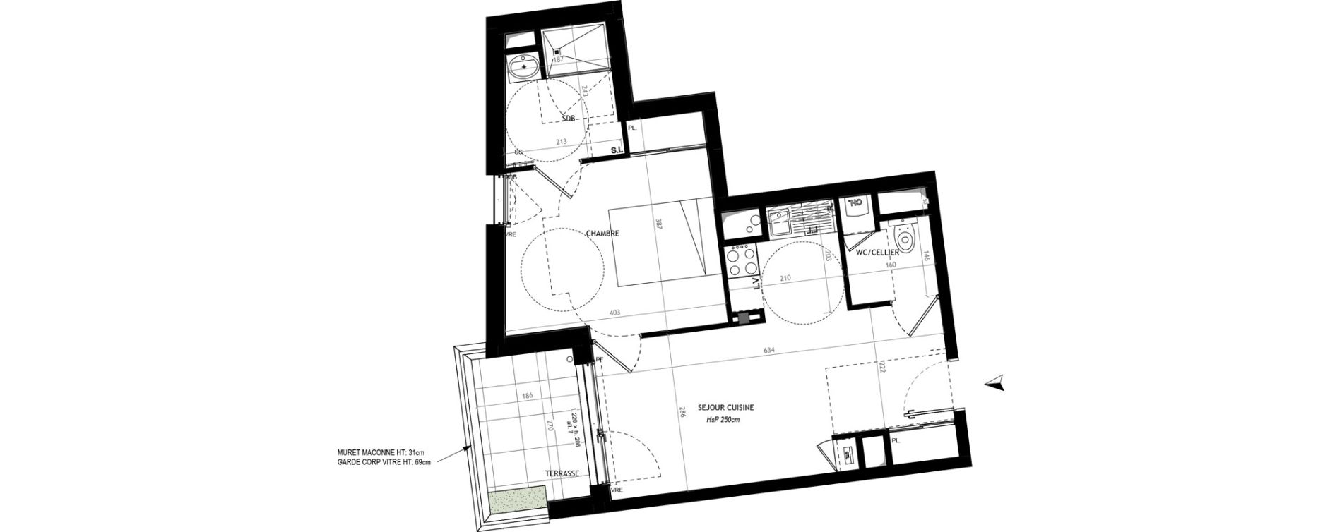 Appartement T2 de 40,33 m2 &agrave; Vertou Planty viviers