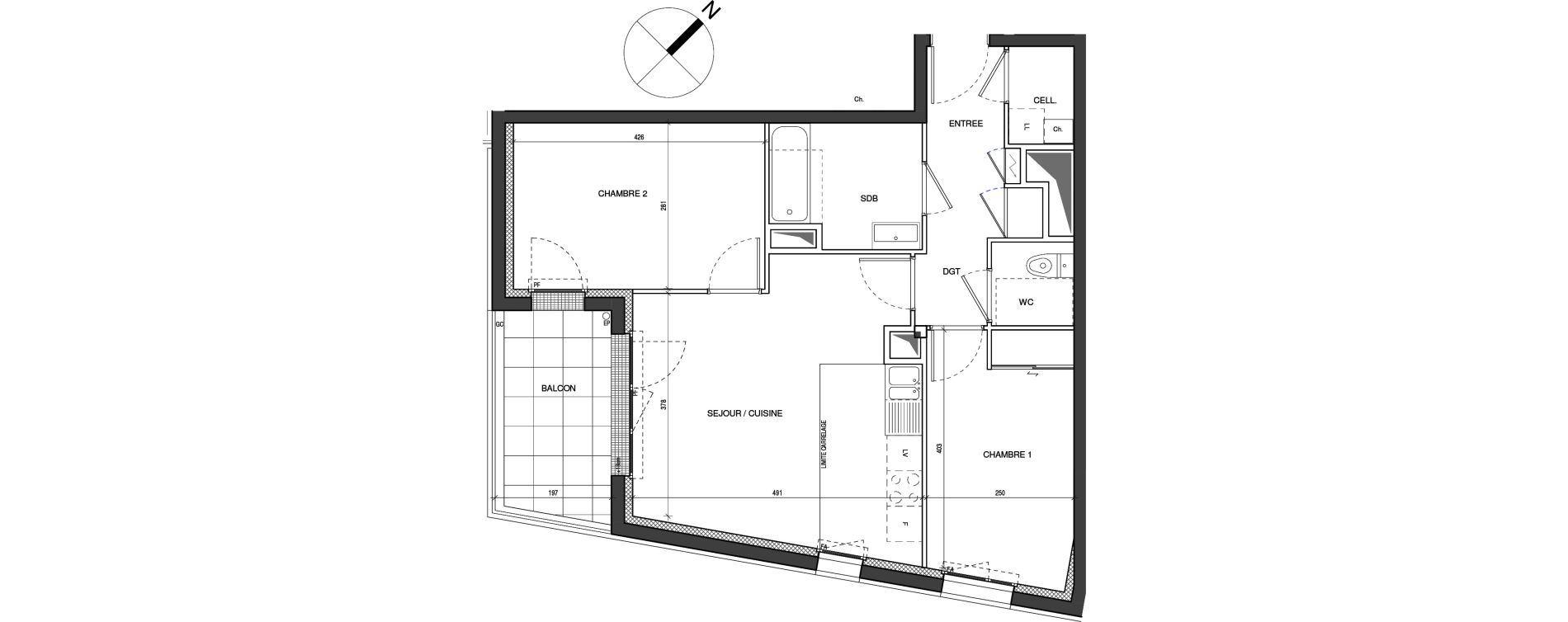 Appartement T3 de 60,10 m2 &agrave; Vertou Beautour