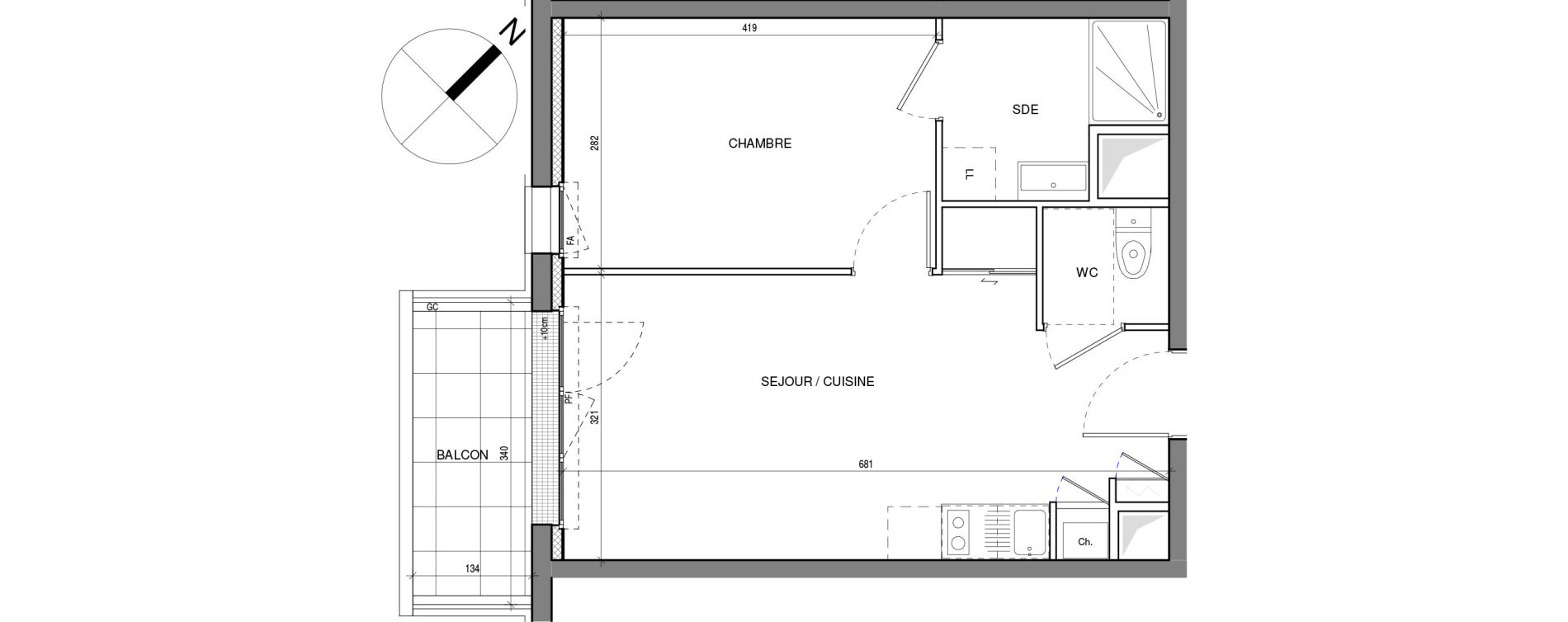 Appartement T2 de 39,20 m2 &agrave; Vertou Beautour