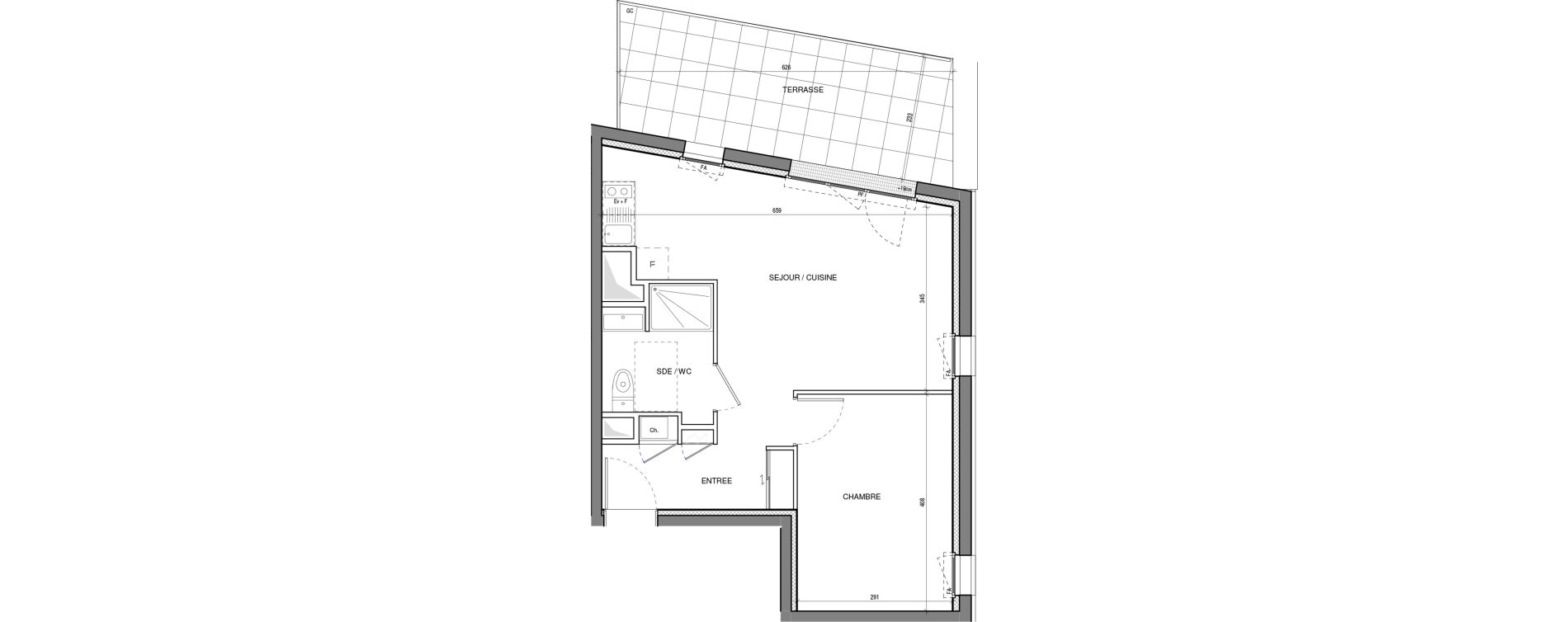 Appartement T2 de 44,50 m2 &agrave; Vertou Beautour