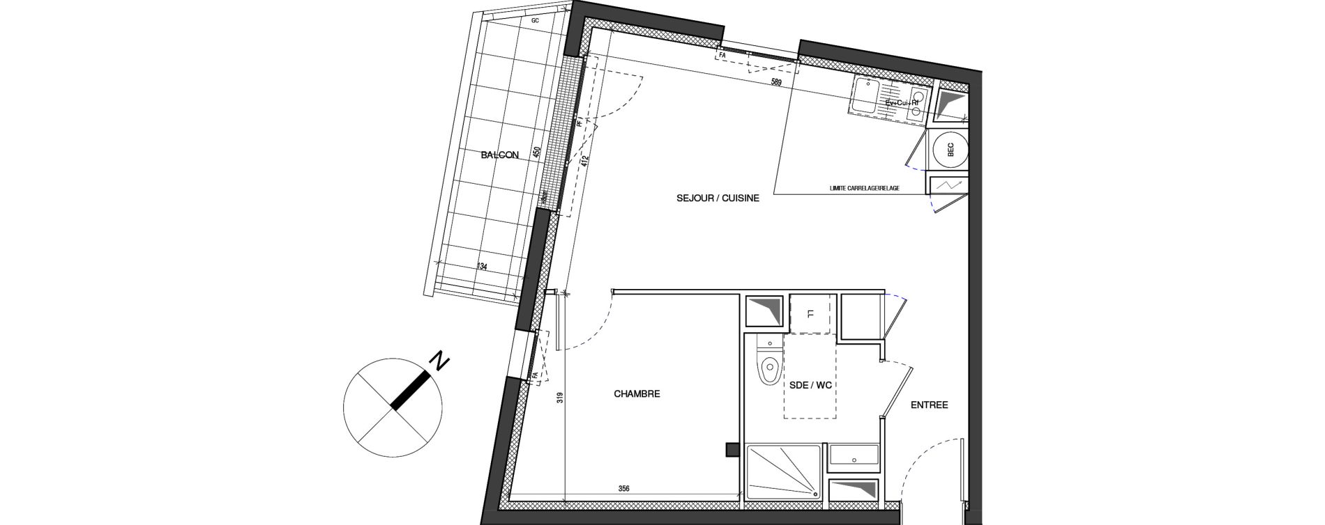 Appartement T2 de 41,90 m2 &agrave; Vertou Beautour