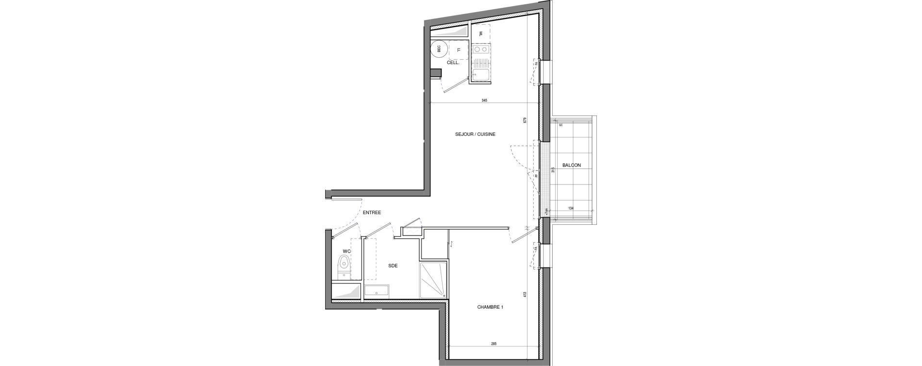 Appartement T2 de 43,70 m2 &agrave; Vertou Beautour