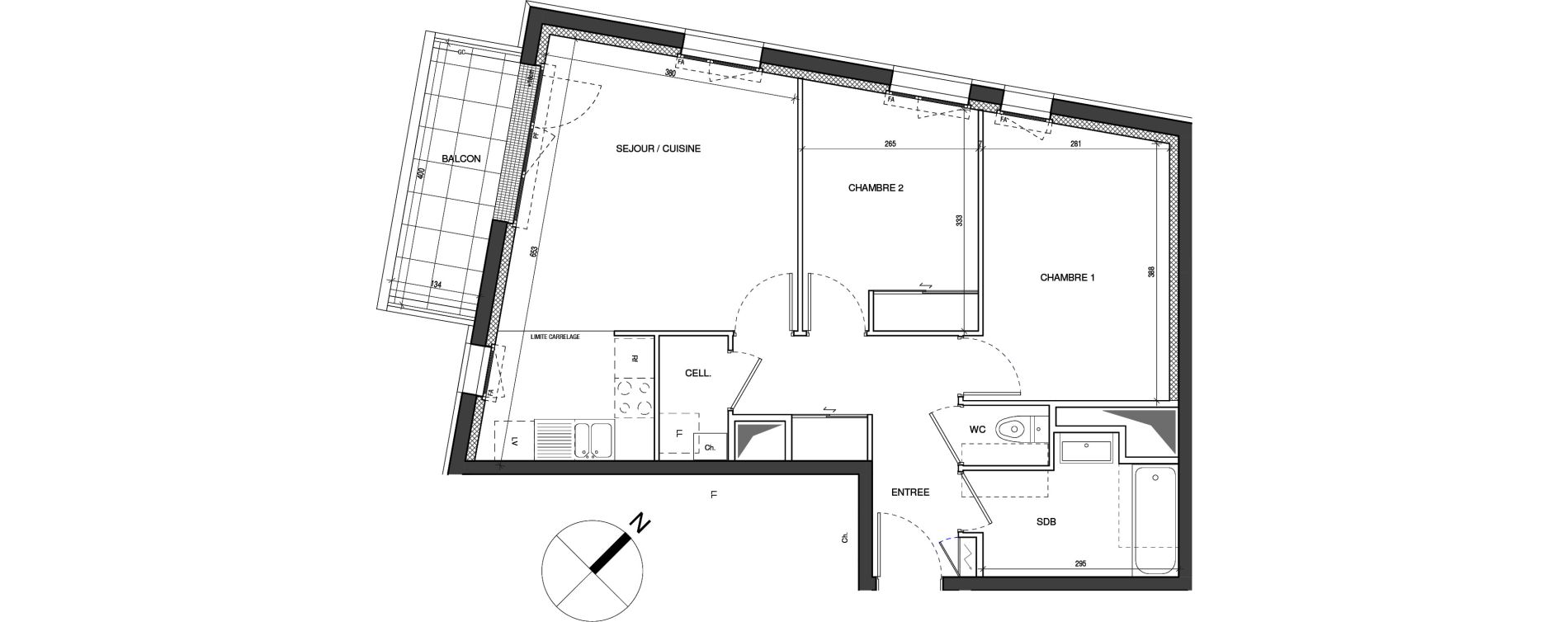 Appartement T3 de 60,30 m2 &agrave; Vertou Beautour