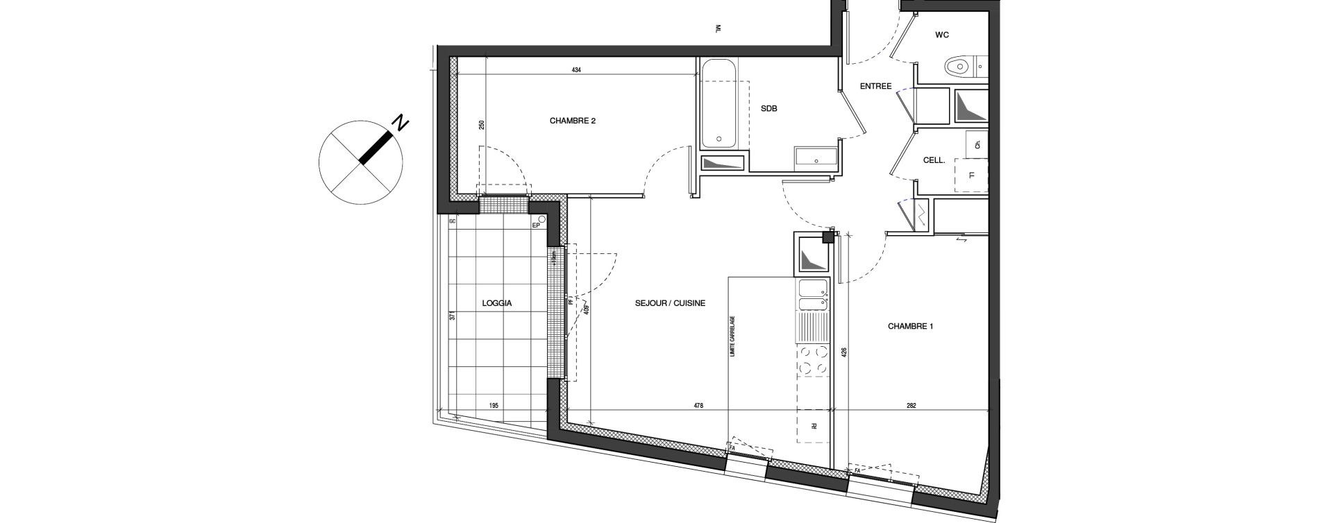 Appartement T3 de 60,20 m2 &agrave; Vertou Beautour