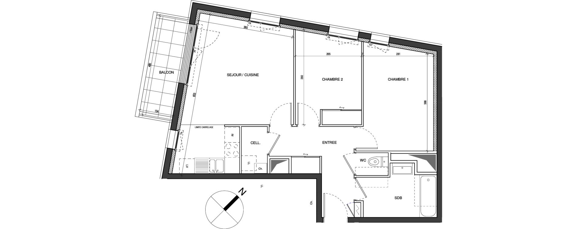 Appartement T3 de 60,30 m2 &agrave; Vertou Beautour