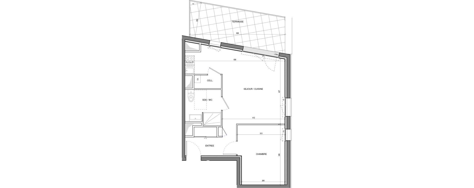 Appartement T2 de 48,00 m2 &agrave; Vertou Beautour