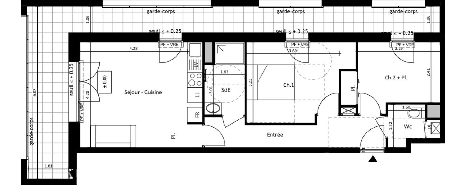 Appartement T3 de 57,15 m2 &agrave; Vertou La vertonne