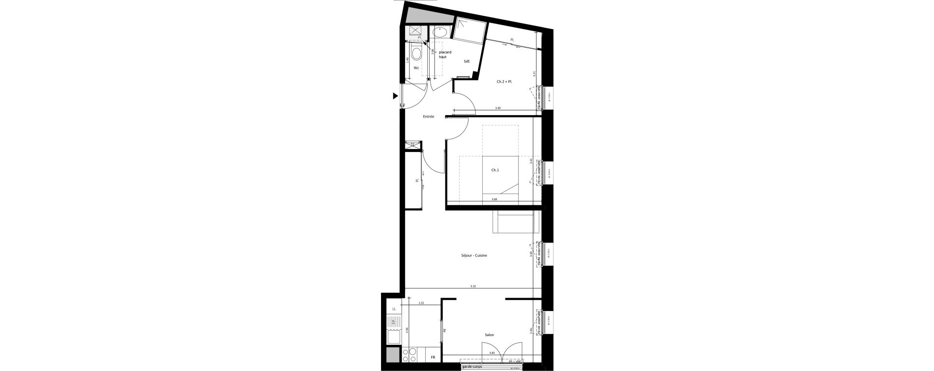 Appartement T3 de 68,46 m2 &agrave; Vertou La vertonne