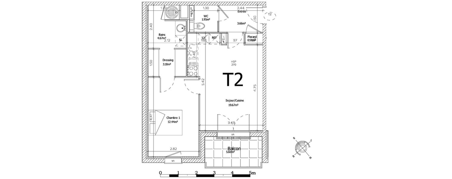Appartement T2 de 46,15 m2 &agrave; Angers Angers centre