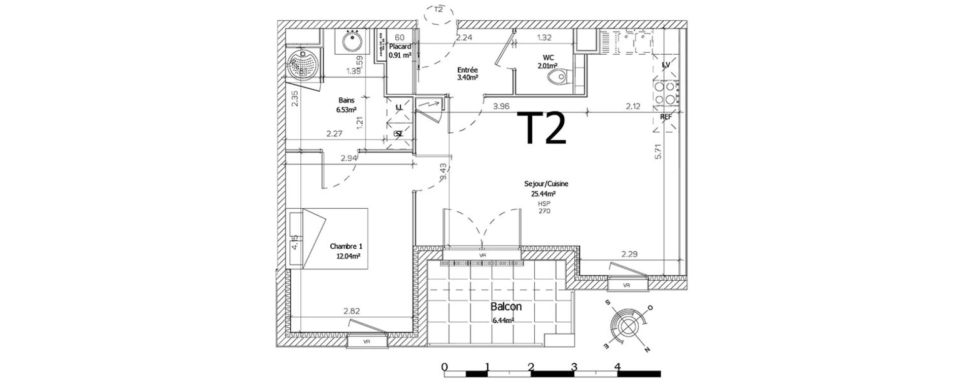 Appartement T2 de 50,33 m2 &agrave; Angers Angers centre