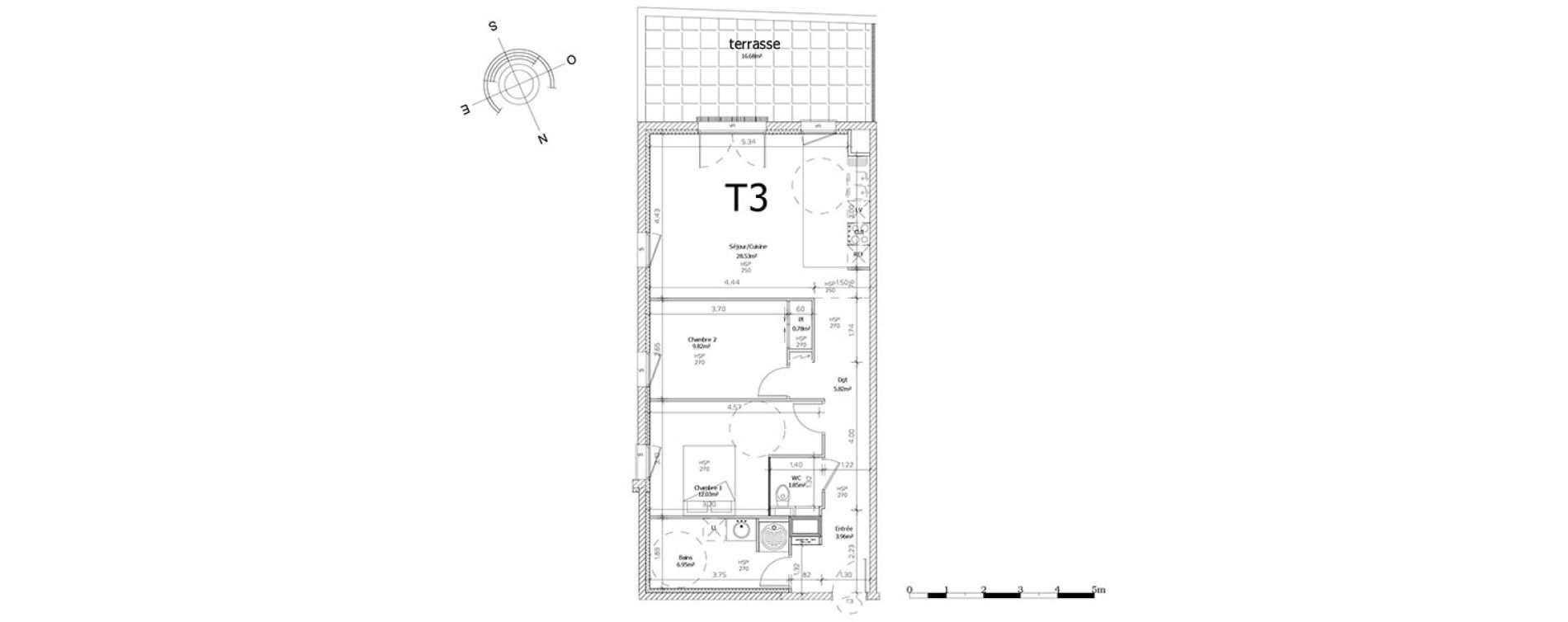 Appartement T3 de 69,74 m2 &agrave; Angers Angers centre