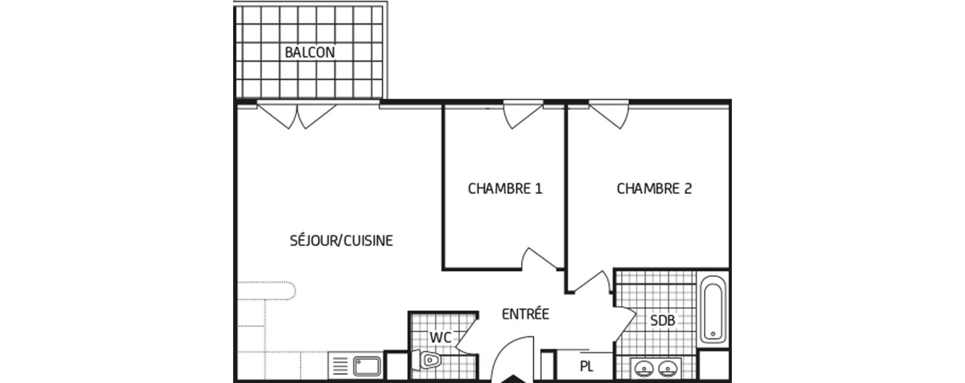 Appartement T3 de 60,37 m2 &agrave; Angers Beaus&eacute;jour