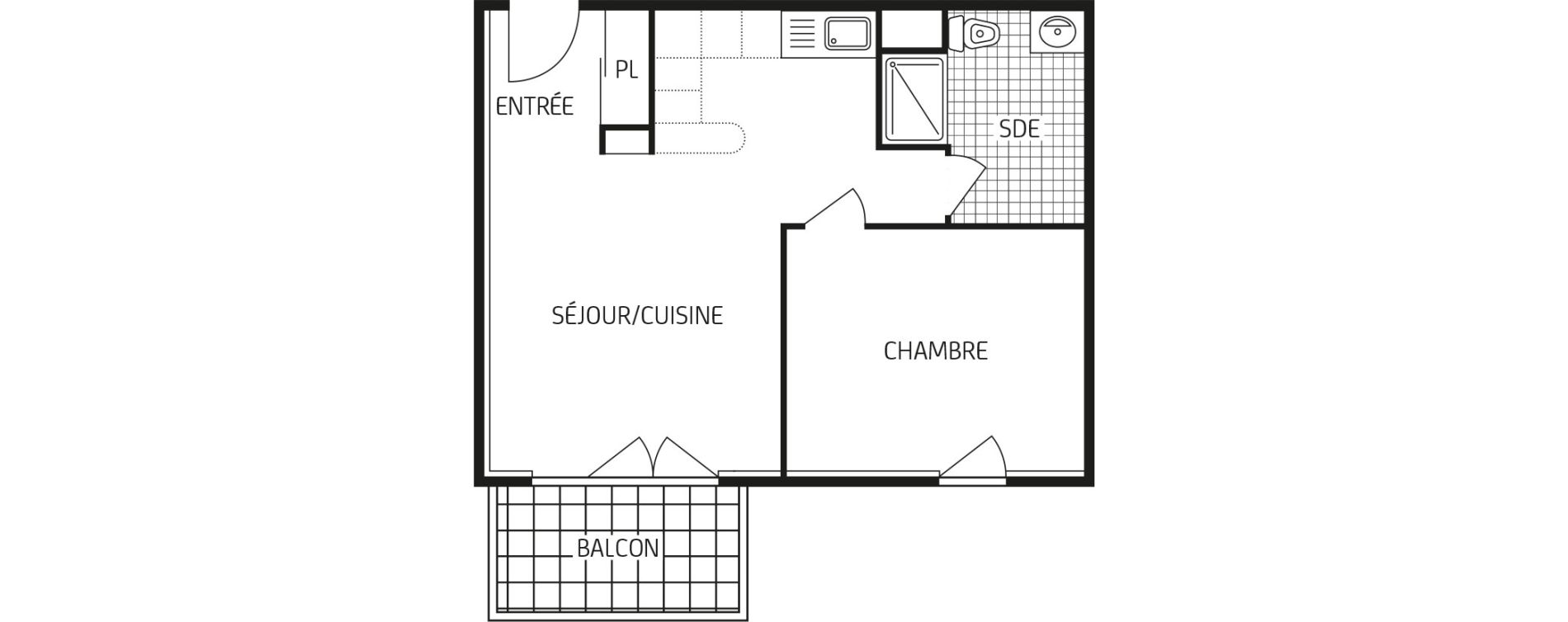 Appartement T2 de 42,99 m2 &agrave; Angers Angers beaus&eacute;jour
