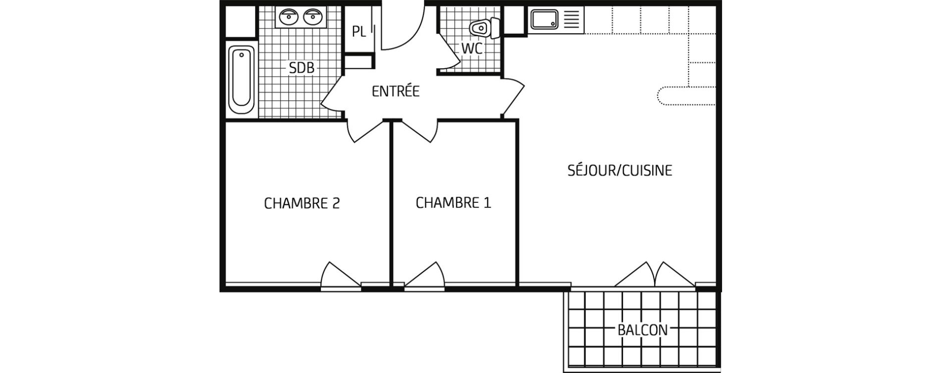 Appartement T3 de 59,63 m2 &agrave; Angers Angers beaus&eacute;jour