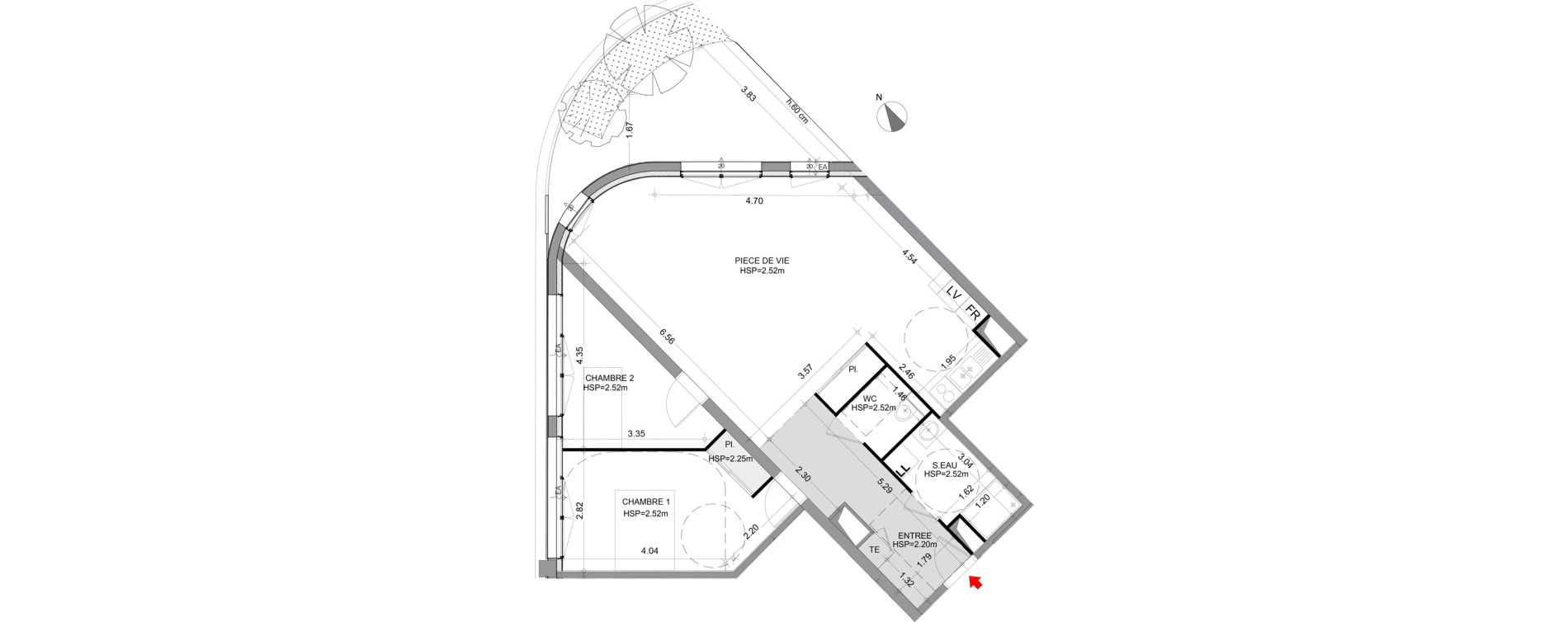 Appartement T3 de 78,86 m2 &agrave; Angers Centre