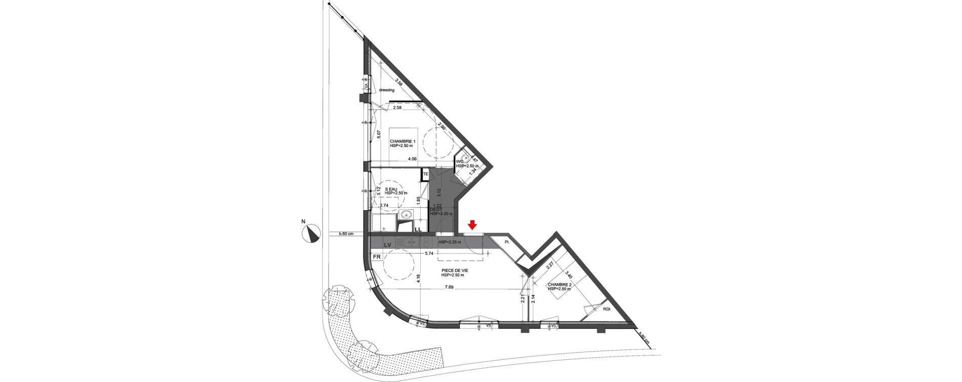 Appartement T3 de 68,18 m2 &agrave; Angers Centre