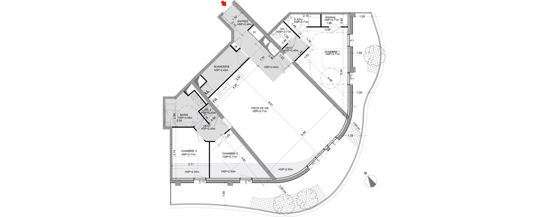 Appartement T4 de 119,44 m2 &agrave; Angers Centre
