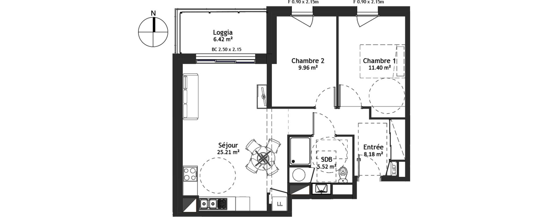 Appartement T3 de 60,27 m2 &agrave; Angers Croix blanche