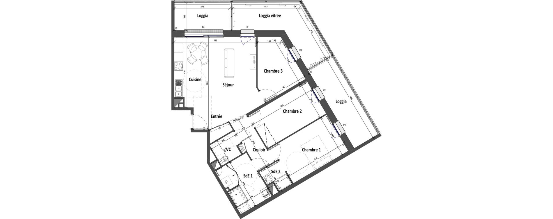 Appartement T4 de 83,00 m2 &agrave; Angers Croix blanche