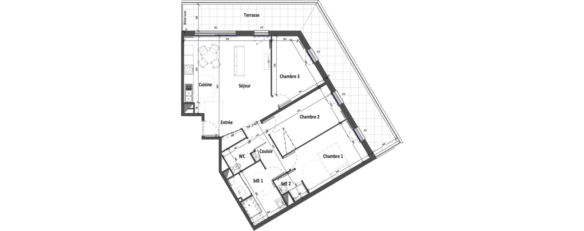 Appartement T4 de 85,43 m2 &agrave; Angers Croix blanche