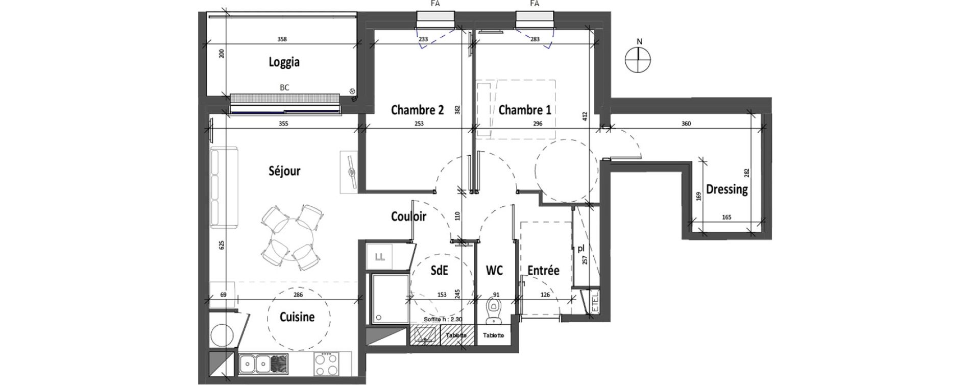Appartement T3 de 65,24 m2 &agrave; Angers Croix blanche