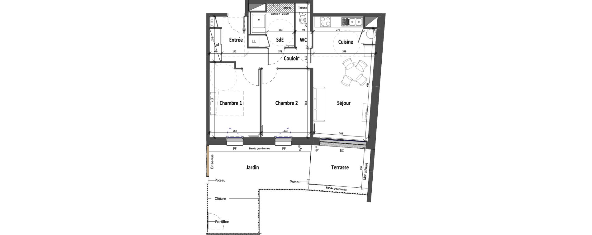 Appartement T3 de 60,30 m2 à Angers Croix blanche