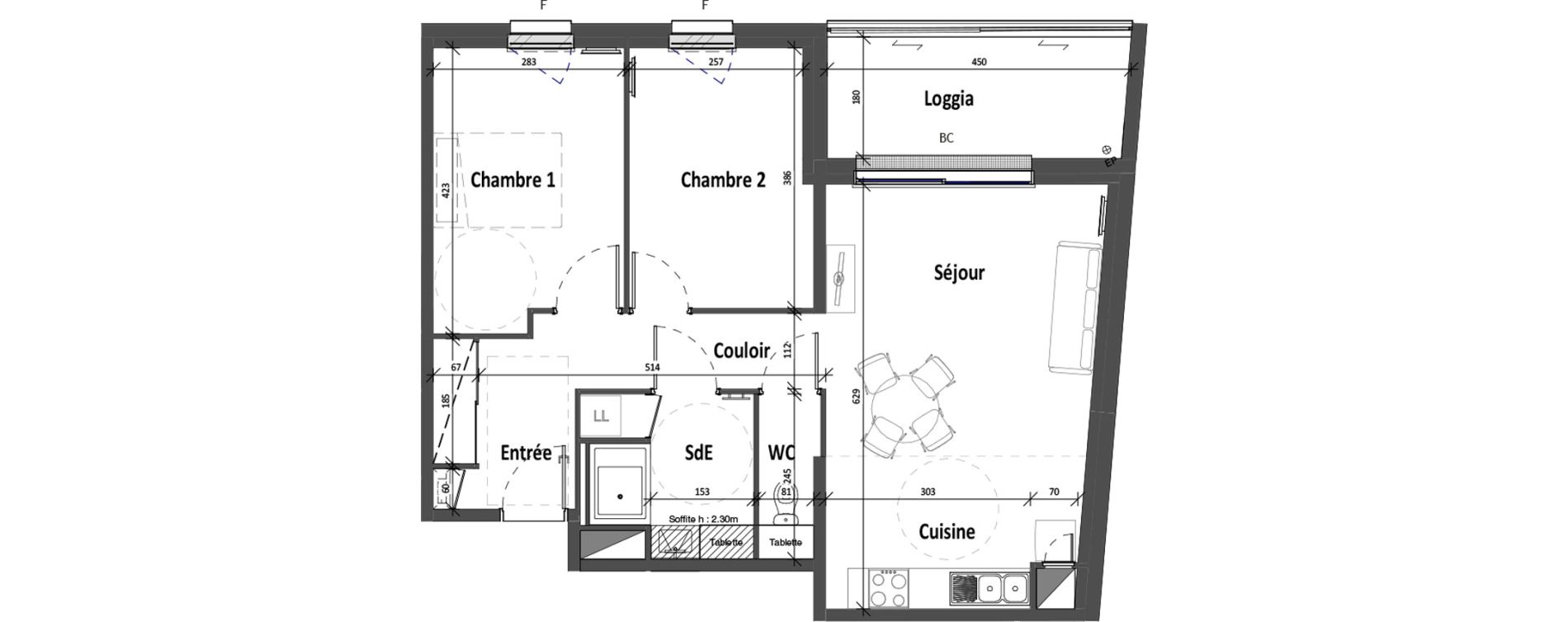 Appartement T3 de 62,18 m2 &agrave; Angers Croix blanche