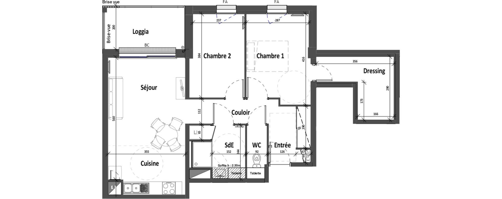 Appartement T3 de 66,08 m2 &agrave; Angers Croix blanche