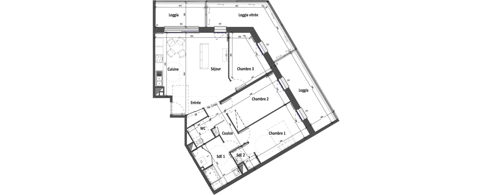 Appartement T4 de 83,00 m2 &agrave; Angers Croix blanche