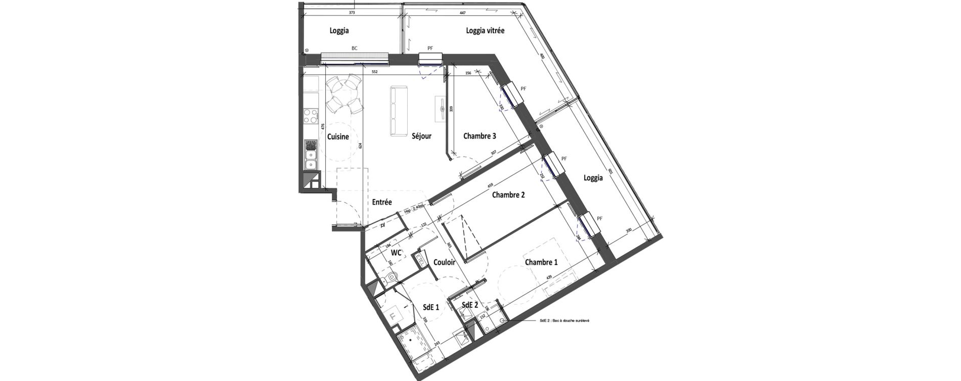 Appartement T4 de 82,91 m2 &agrave; Angers Croix blanche