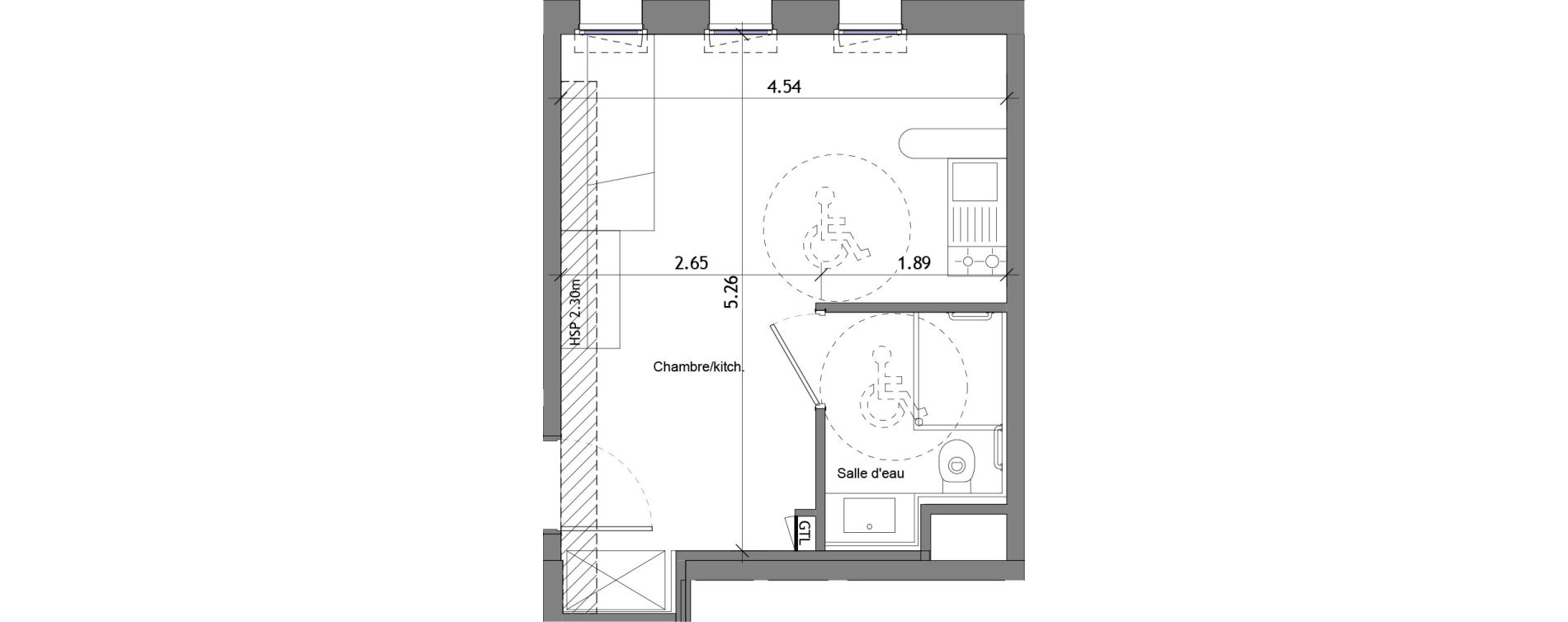 Appartement T1 de 23,36 m2 &agrave; Angers Les capucins