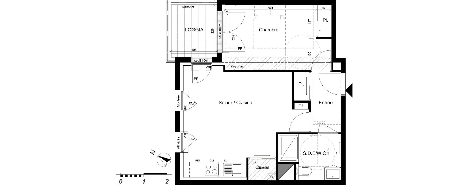 Appartement T2 de 43,37 m2 &agrave; Angers Deux-croix banchais