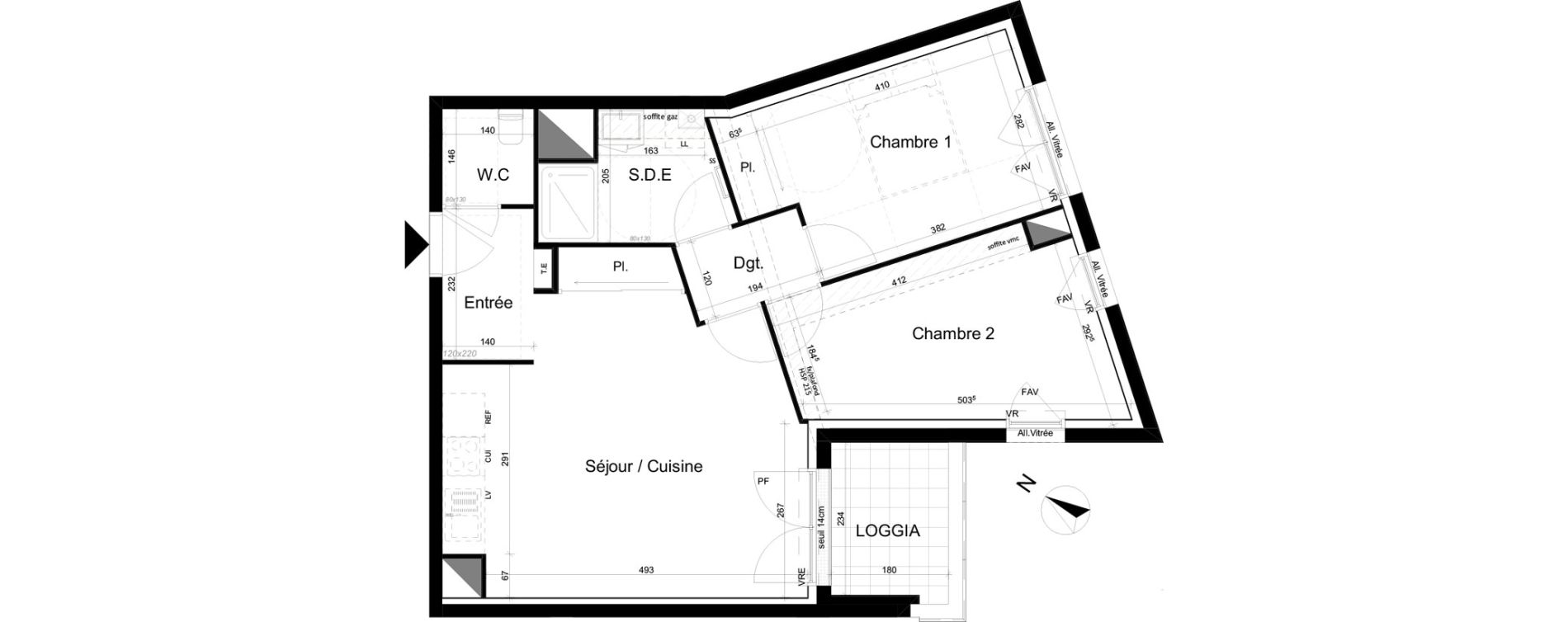 Appartement T3 de 61,16 m2 &agrave; Angers Deux-croix banchais