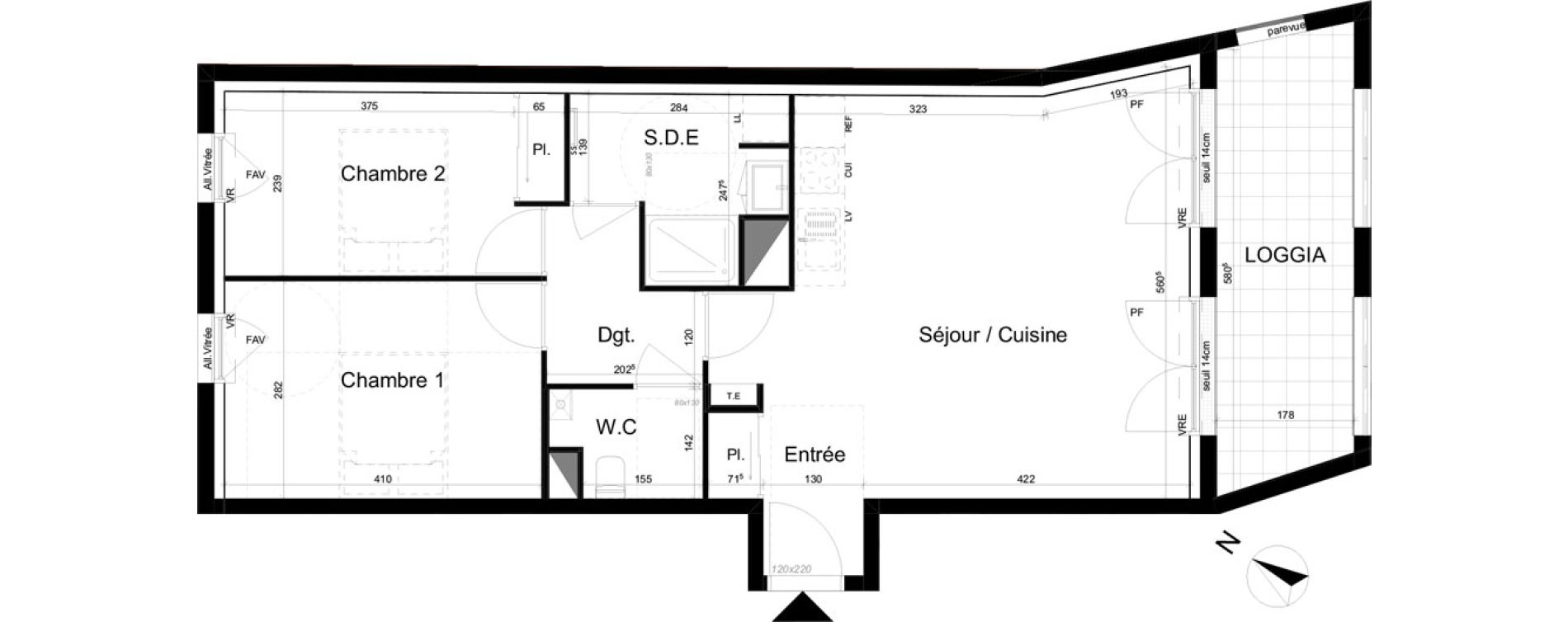 Appartement T3 de 64,43 m2 &agrave; Angers Deux-croix banchais