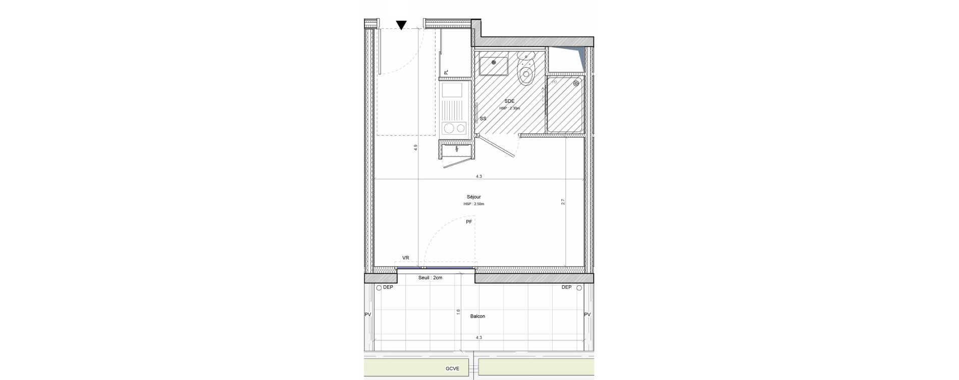 Studio meubl&eacute; de 19,09 m2 &agrave; Angers G&acirc;te-argent