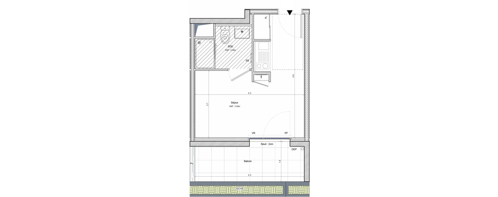 Studio meubl&eacute; de 19,09 m2 &agrave; Angers G&acirc;te-argent