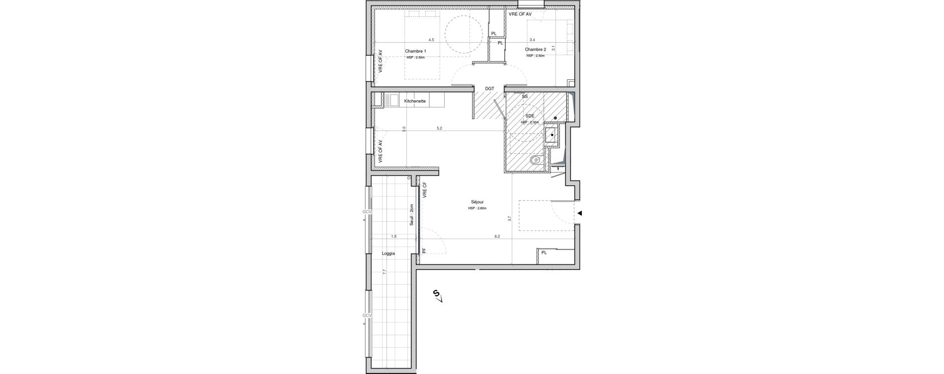 Appartement T3 meubl&eacute; de 69,10 m2 &agrave; Angers G&acirc;te-argent