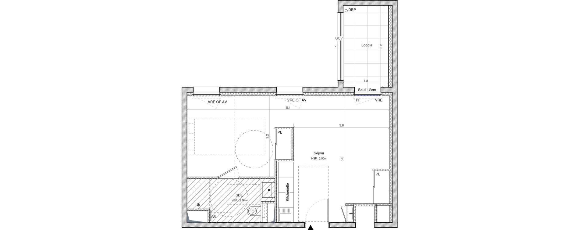 Studio meubl&eacute; de 38,01 m2 &agrave; Angers G&acirc;te-argent