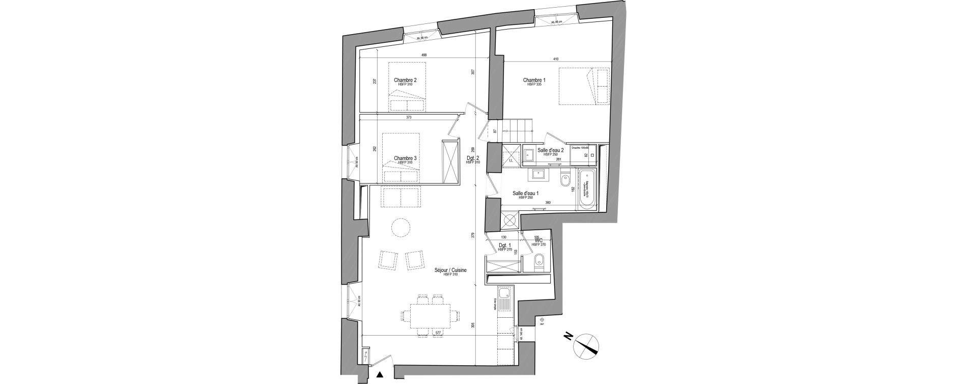 Appartement T4 de 91,07 m2 &agrave; Angers Doutre