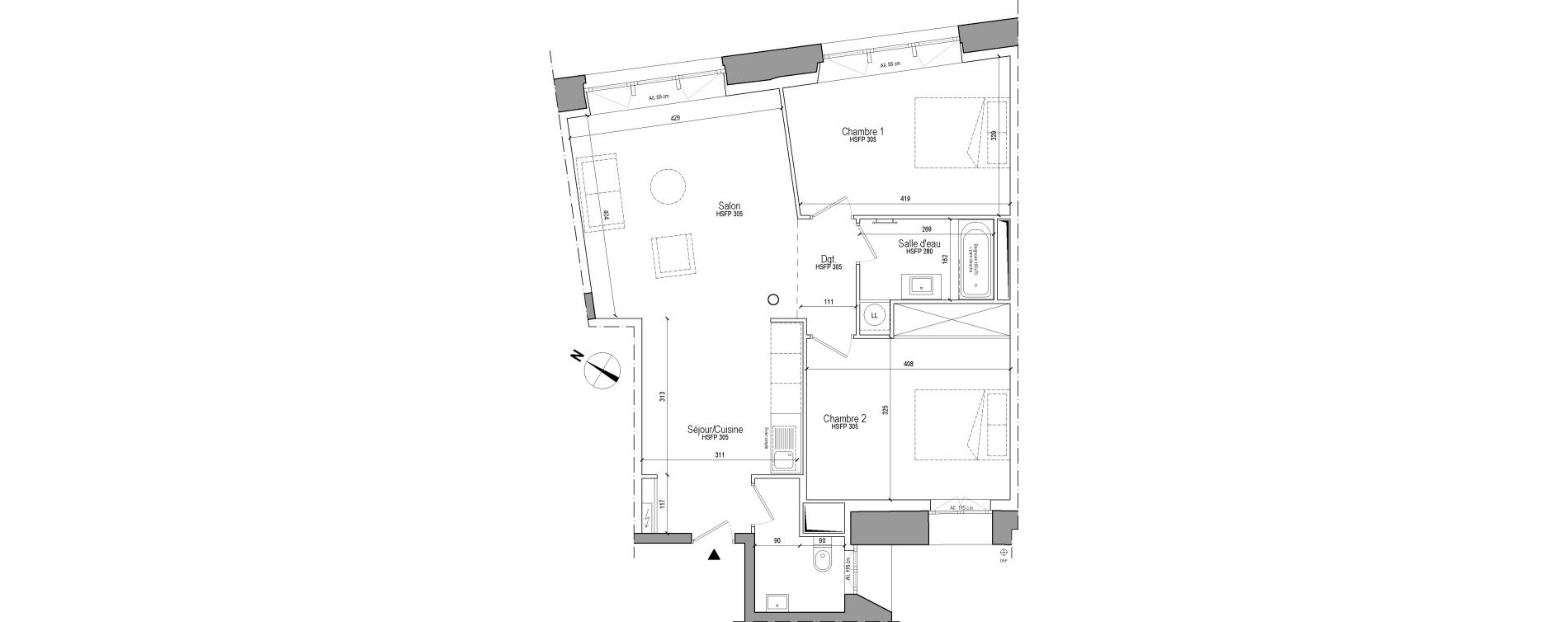 Appartement T3 de 69,29 m2 &agrave; Angers Doutre