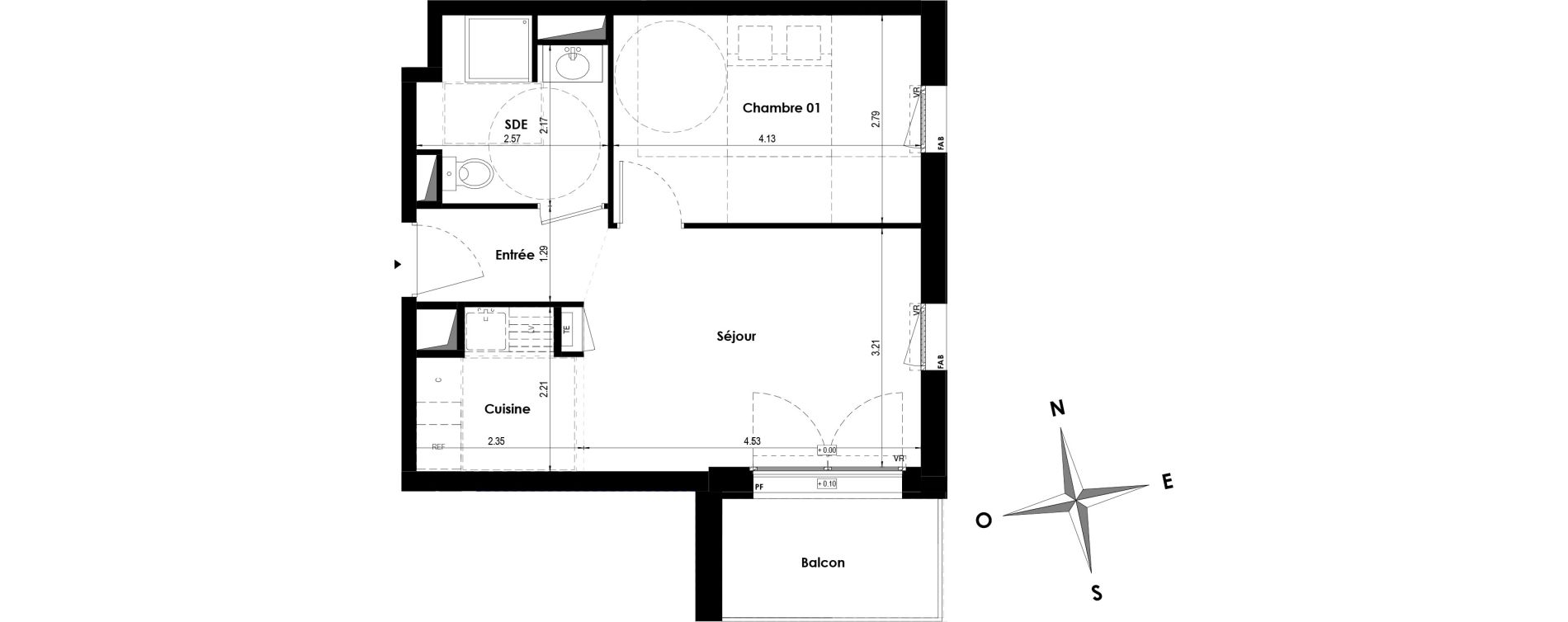 Appartement T2 de 38,83 m2 &agrave; Angers Les capucins