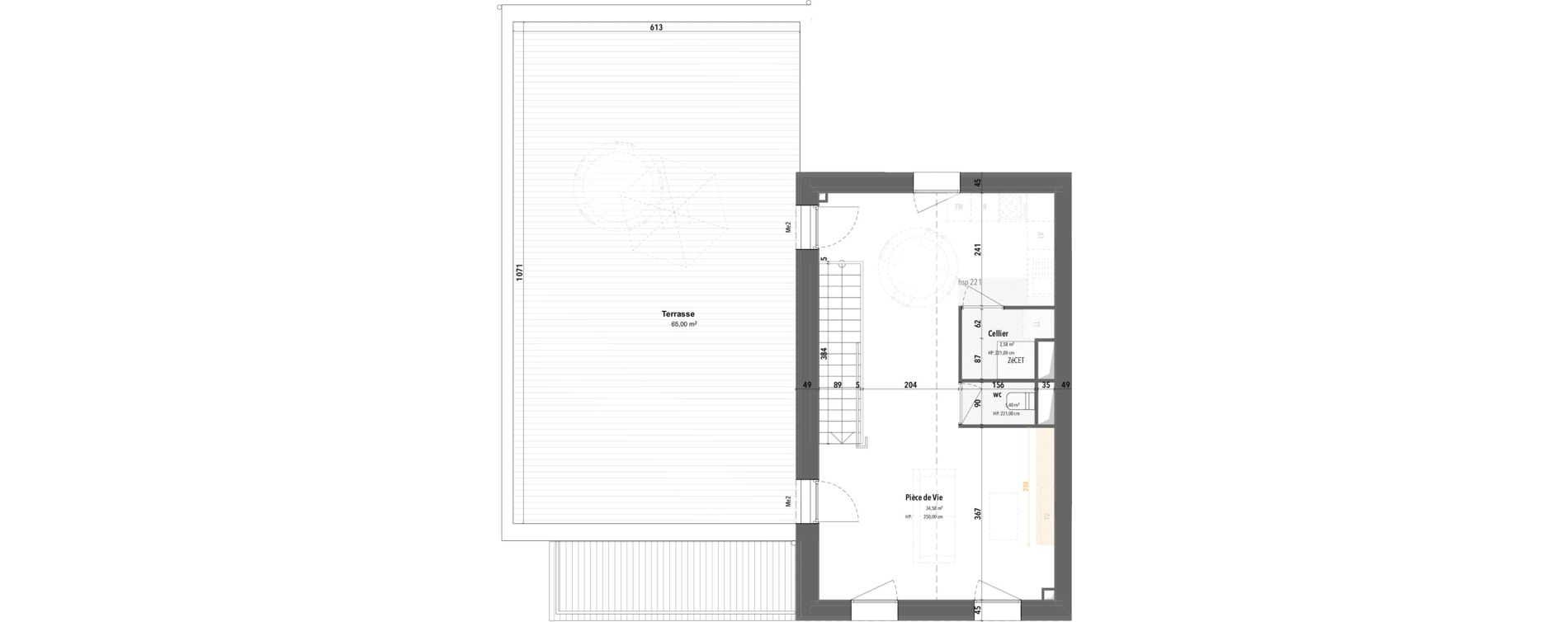 Duplex T4 de 78,15 m2 &agrave; Angers Hauts de saint-aubin