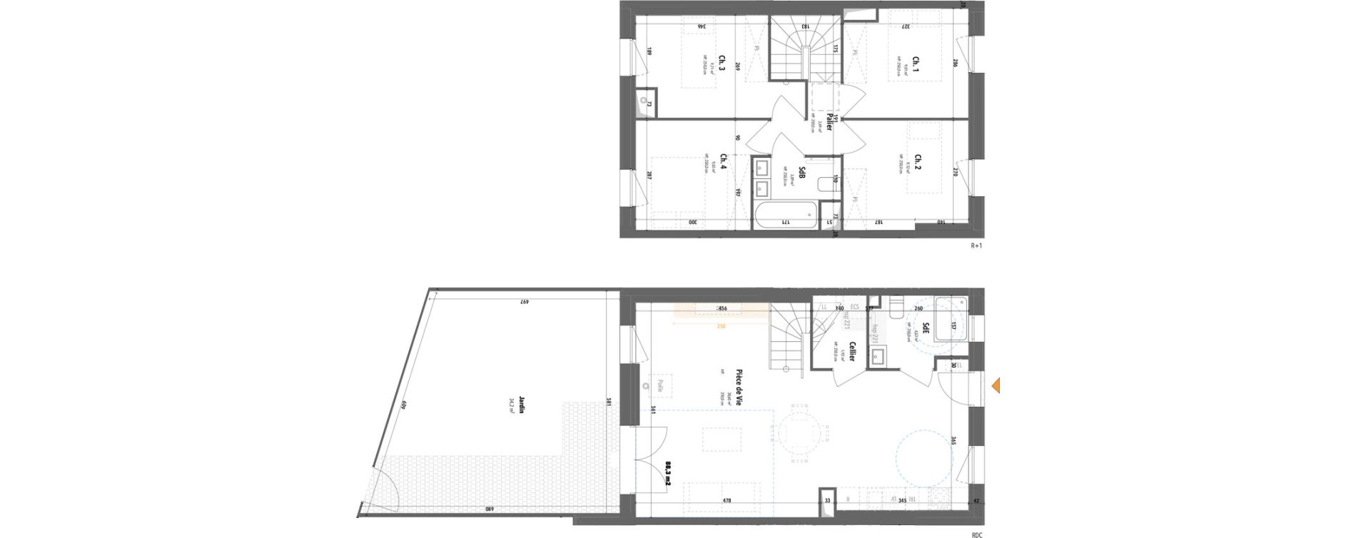 Maison T5 de 88,29 m2 &agrave; Angers Hauts de saint-aubin