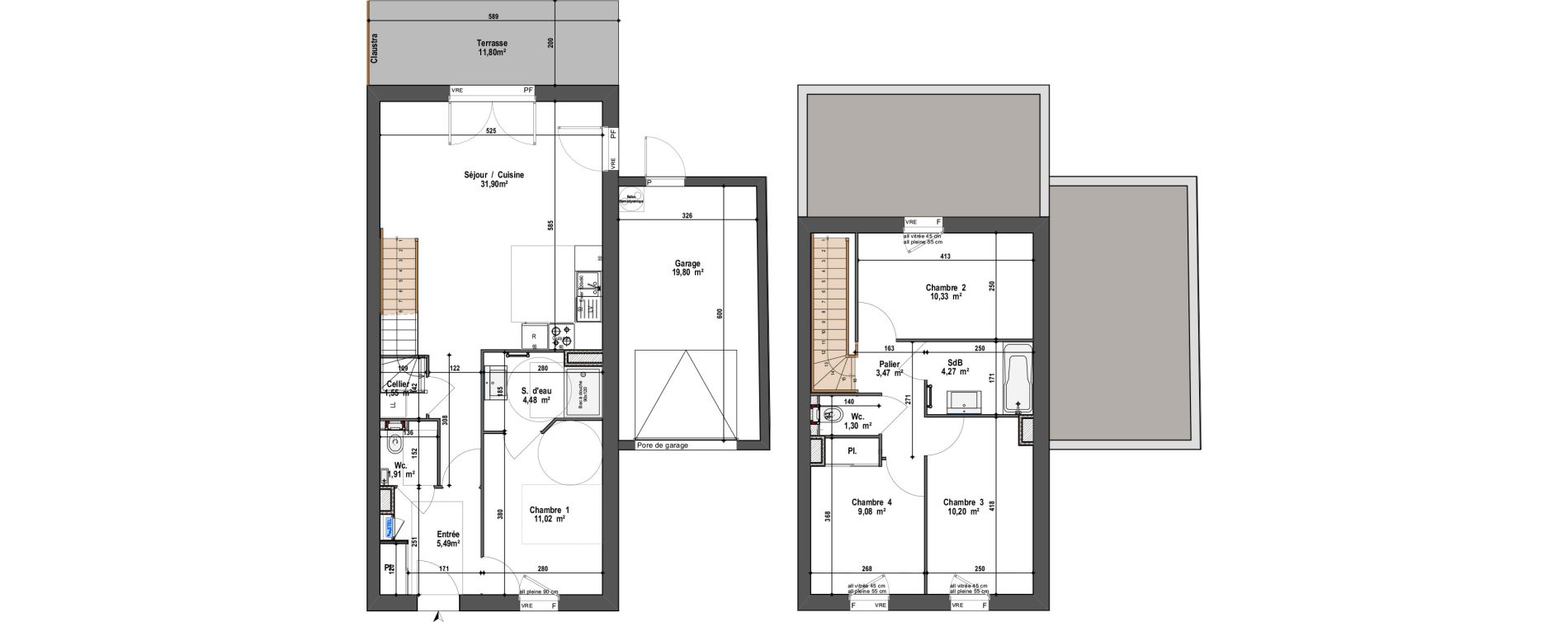 Maison T4 de 95,00 m2 &agrave; Angers Vauban