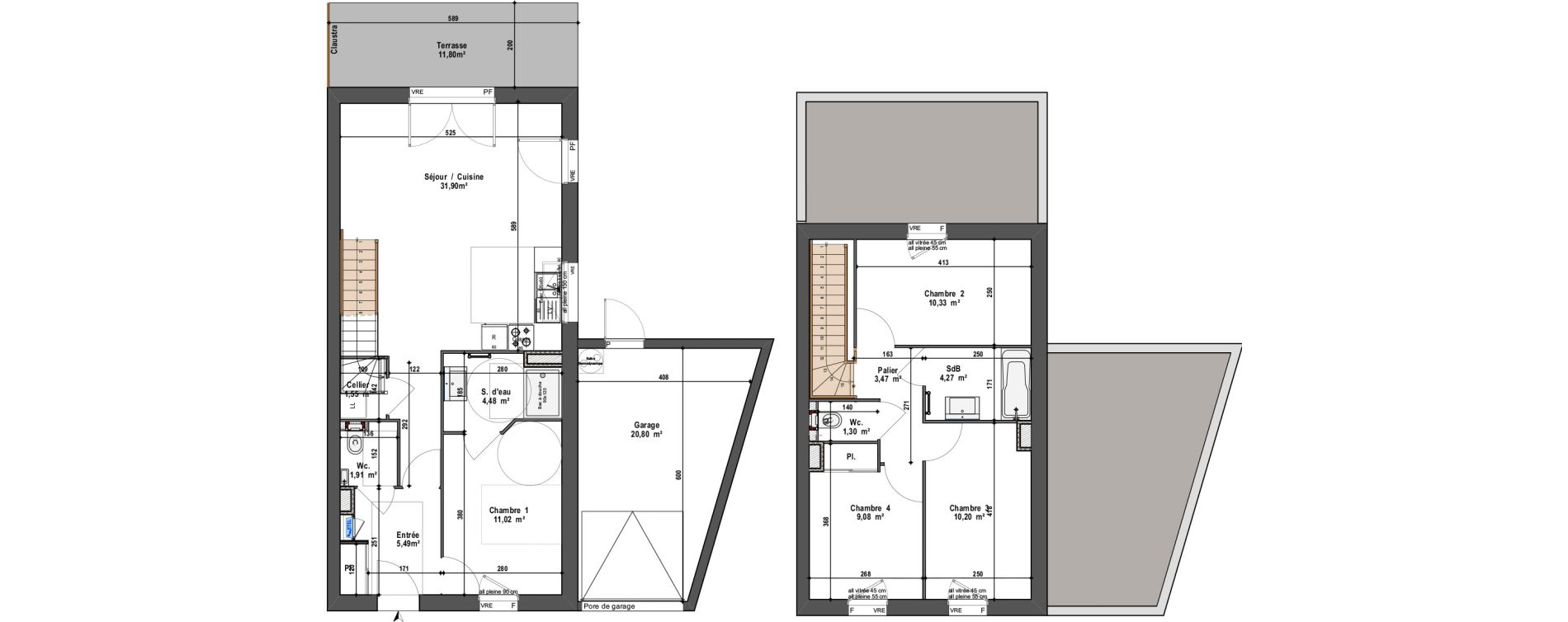 Maison T4 de 95,00 m2 &agrave; Angers Vauban