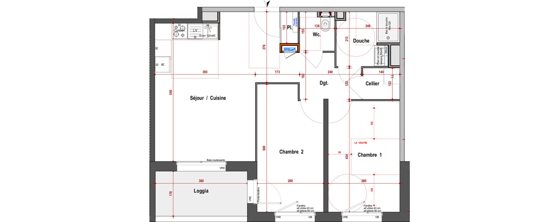 Appartement T3 de 62,81 m2 &agrave; Angers Montesquieu